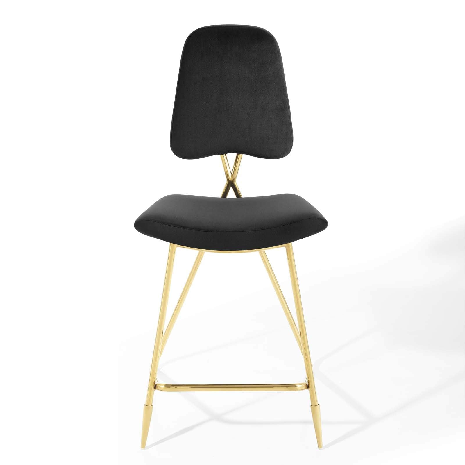 barstools | CasaFoyer Ponder Upholstered Performance Velvet Dining Room Counter Stool | Comfortable, Stylish, and Practical | Stain-Resistant Velvet Upholstery | Gold Stainless Steel Base | Set of 1 | casafoyer.myshopify.com