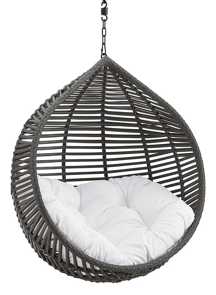 porch swings | Ergode Garner Teardrop Outdoor Patio Swing Chair | Durable PE Wicker Rattan | Adjustable Steel Chain | All-Weather Cushion | Indoor/Outdoor Use | 265 lbs Weight Capacity | casafoyer.myshopify.com