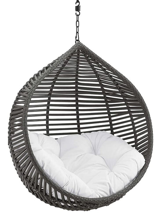 porch swings | Ergode Garner Teardrop Outdoor Patio Swing Chair | Durable PE Wicker Rattan | Adjustable Steel Chain | All-Weather Cushion | Indoor/Outdoor Use | 265 lbs Weight Capacity | casafoyer.myshopify.com