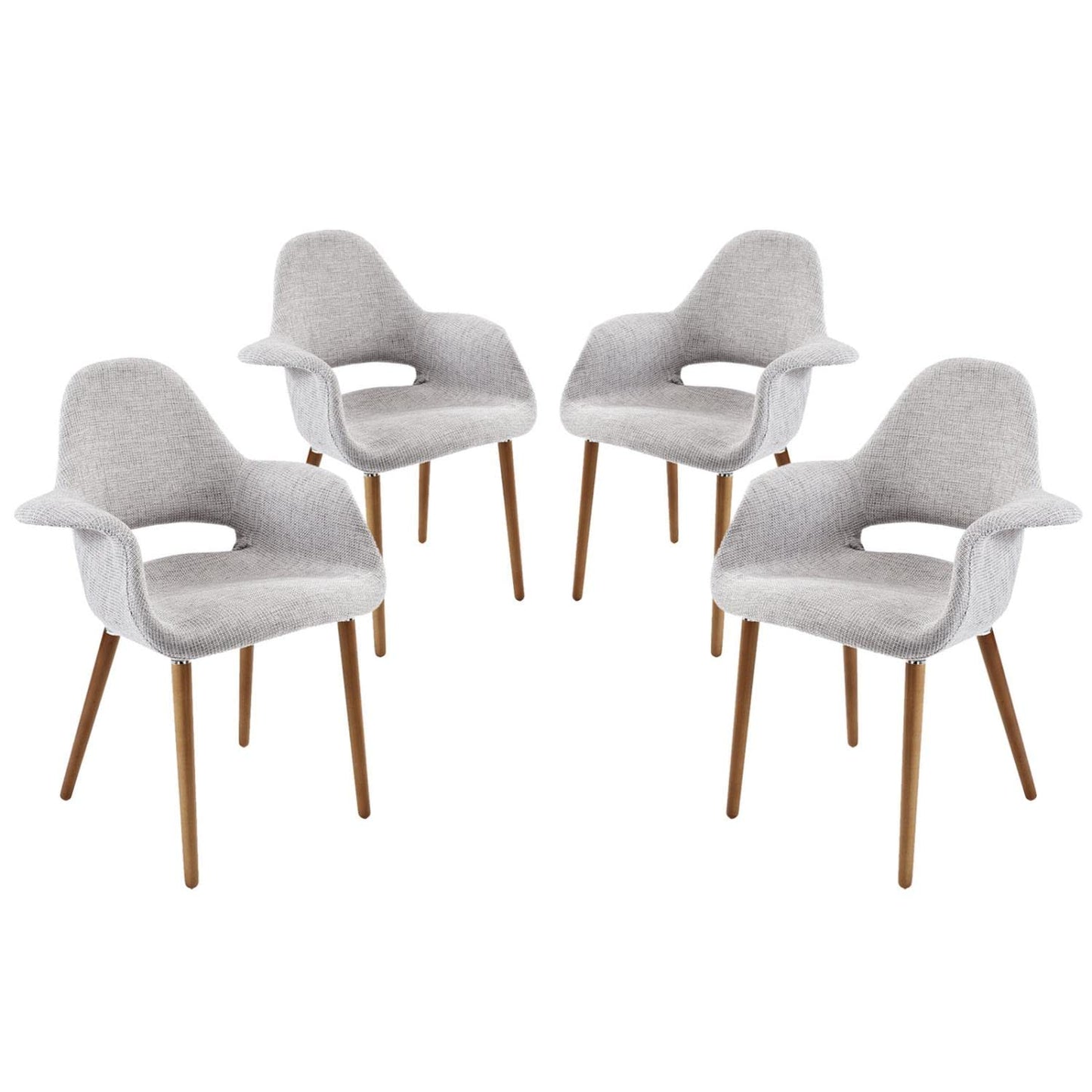 home office desk chairs | CasaFoyer Aegis Accent Chair Set of 4 | Ultimate Relaxation | Plush Cushions | Diagonal Design | Wooden Legs | Taupe Color | casafoyer.myshopify.com