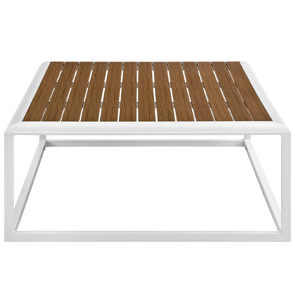 coffee tables | Ergode Stance Outdoor Collection | Modern Aluminum Coffee Table - White Natural | Versatile & Durable Design | Perfect for Outdoor Gatherings | casafoyer.myshopify.com