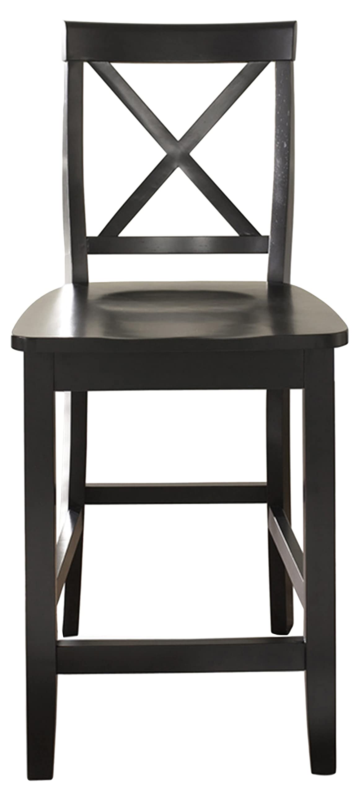 STOOL_SEATING | Solid Hardwood X-Back Bar Stool | Durable & Comfortable | Set of 2 | 24 Seat Height | Black Finish | casafoyer.myshopify.com