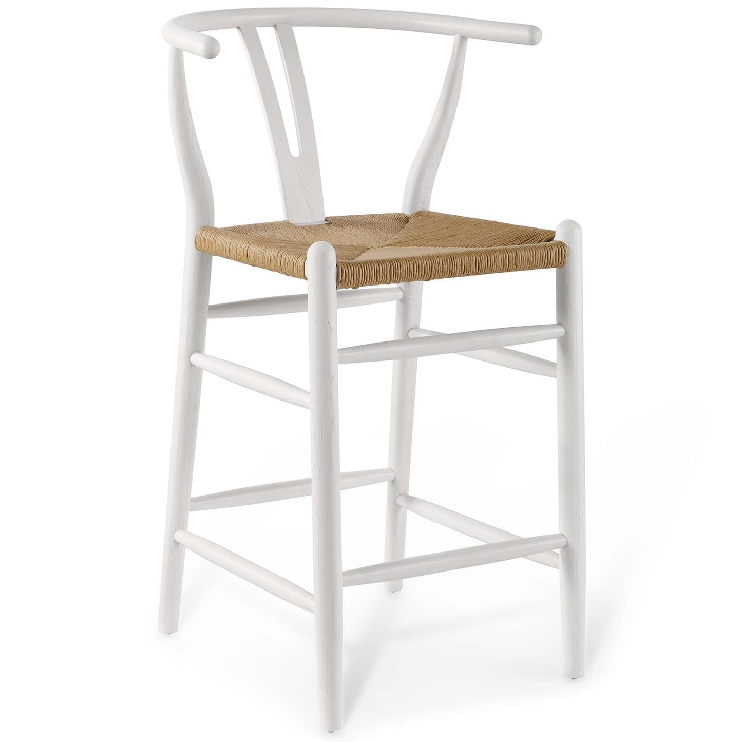 barstools | CasaFoyer Amish Wooden Counter Stool Set of 2 | Rustic Design | Elm Wood Construction | Woven Paper Rope Seat | Fully Assembled | 331 lbs Weight Capacity | casafoyer.myshopify.com