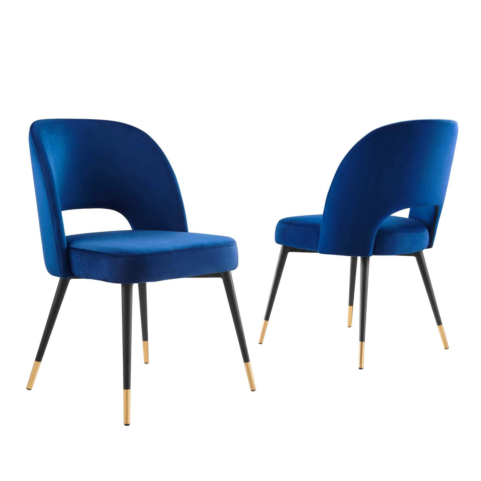 home office desk chairs | CasaFoyer Rouse Dining Side Chair Set | Elegant & Cozy | Foam Padded Velvet Upholstery | Bentwood Construction | Matte Black Stainless Steel Legs | Set of 2 | casafoyer.myshopify.com