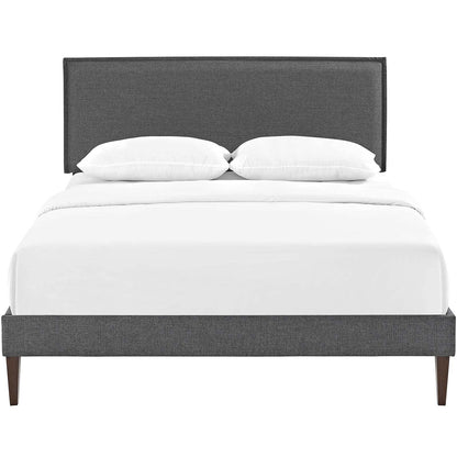 adjustable bed bases | CasaFoyer Amaris Queen Platform Bed | Solid Wood Frame | Polyester Upholstery | Tapered Legs | Gray | No Box Spring Needed | Memory Foam Compatible | Assembly Required | casafoyer.myshopify.com