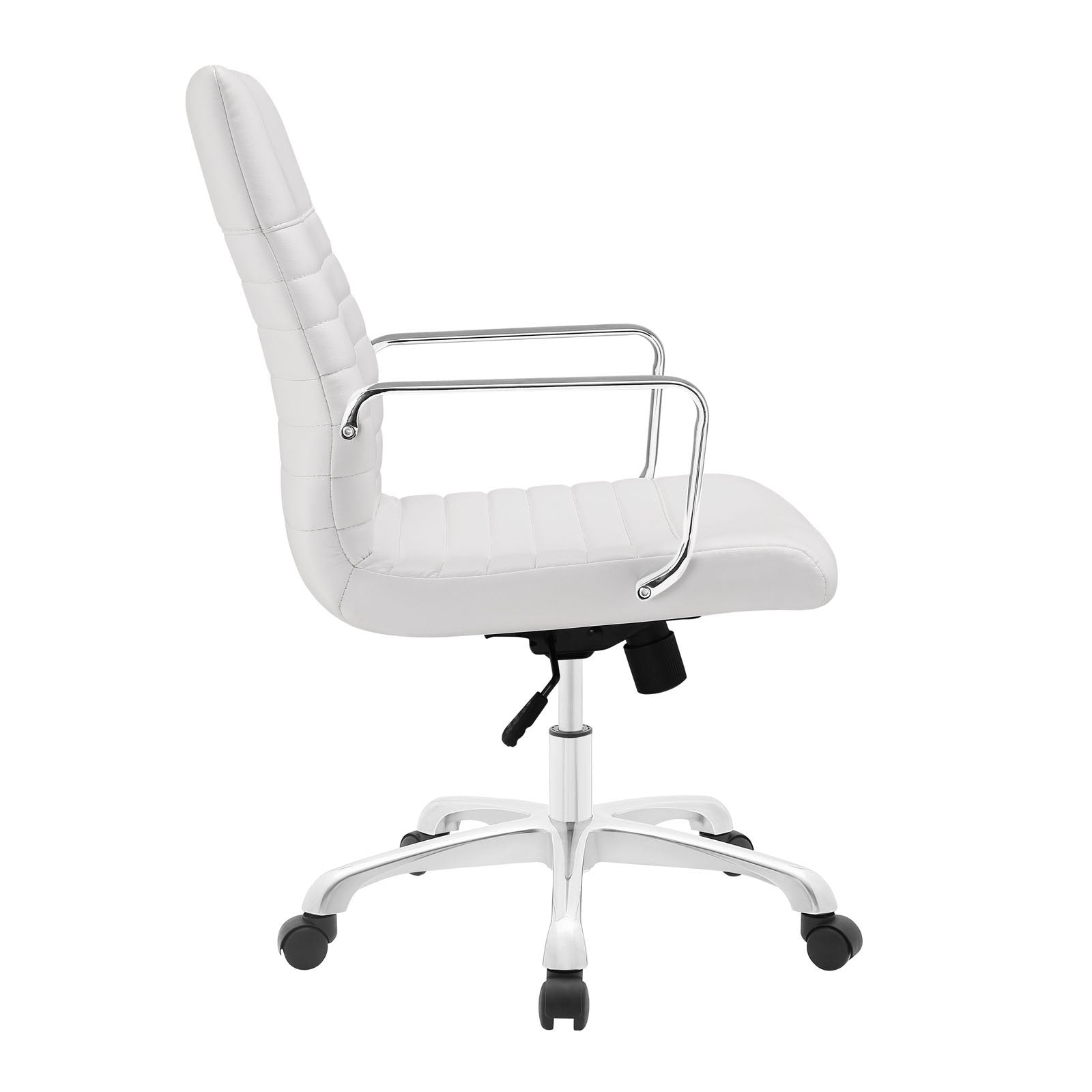 home office desk chairs | CasaFoyer Finesse Mid Back Office Chair | Comfortable & Stylish | Ribbed Cushion | Chrome Armrests | Adjustable Height | Perfect for Carpeted Surfaces | casafoyer.myshopify.com