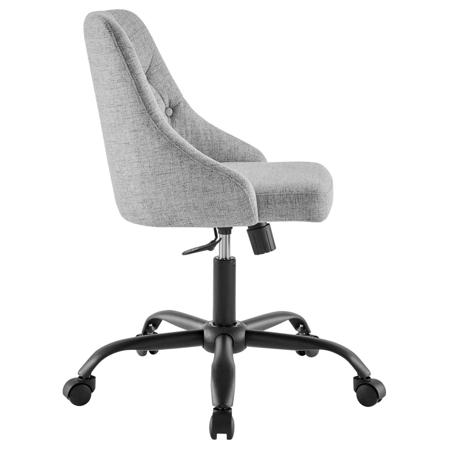 home office desk chairs | CasaFoyer Distinct Tufted Upholstered Office Chair | Modern Style | Vintage Elegance | Comfortable Seating | Black Light Gray | 360-degree Swivel | Tilt Control | Height Adjustment | casafoyer.myshopify.com