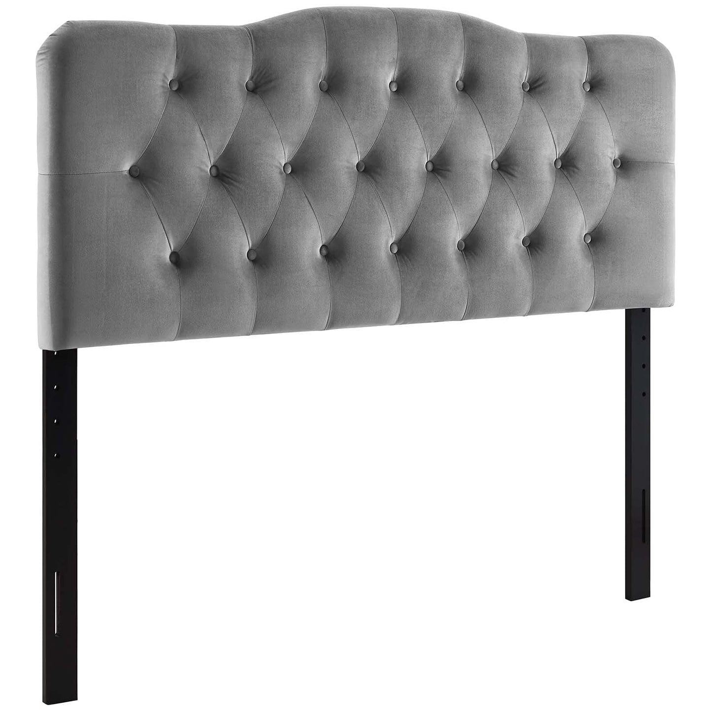 headboards | CasaFoyer Annabel Diamond Tufted Performance Velvet Full Headboard | Timeless Elegance | Vintage Glamour | Adjustable Height | Gray | casafoyer.myshopify.com