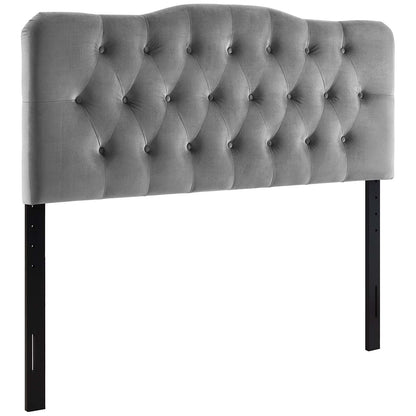 headboards | CasaFoyer Annabel Diamond Tufted Performance Velvet Full Headboard | Timeless Elegance | Vintage Glamour | Adjustable Height | Gray | casafoyer.myshopify.com