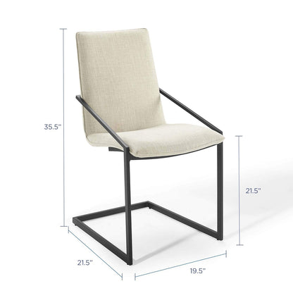 home office desk chairs | CasaFoyer Pitch Performance Fabric Upholstered Dining Armchair | Modern Design | Sturdy Frame | Comfortable Seat | Set of 1 | Black Beige | casafoyer.myshopify.com