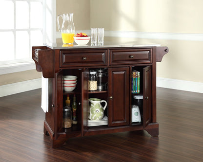 TABLE | Solid Hardwood Kitchen Island | Raised Panel Doors | Drawers | Adjustable Shelves | Durable & Stylish | Ample Storage | Vintage Mahogany Finish | casafoyer.myshopify.com
