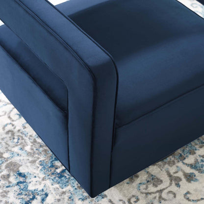 home office desk chairs | CasaFoyer Booth Swivel Armchair | Vintage Glam Deco Design | Stain-Resistant Velvet Upholstery | Comfortable Seating | 360-Degree Swivel Base | Midnight Blue | casafoyer.myshopify.com