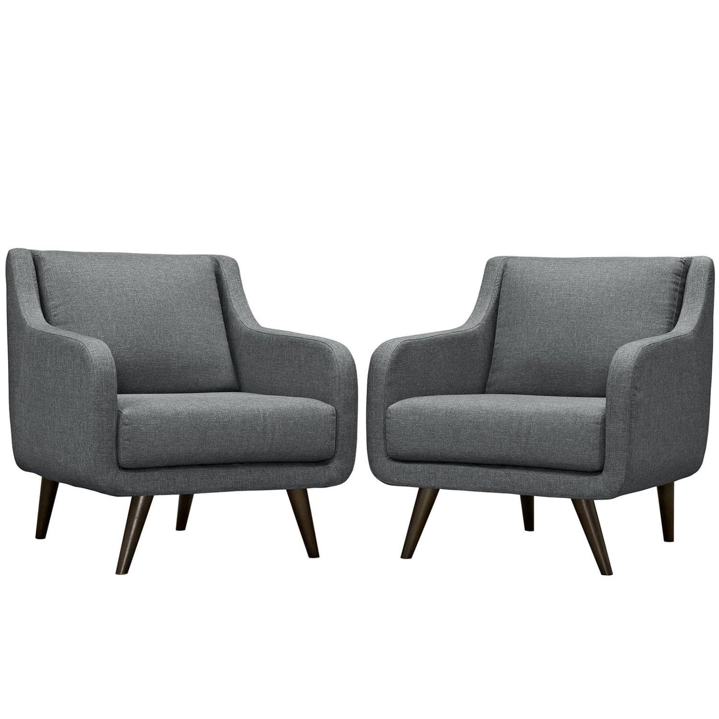 home office desk chairs | CasaFoyer Verve Collection | Mid-Century Charm Living Room Set - 2 Armchairs | Vibrant Design, Espresso Legs, Dense Foam Cushioning | Gray | casafoyer.myshopify.com