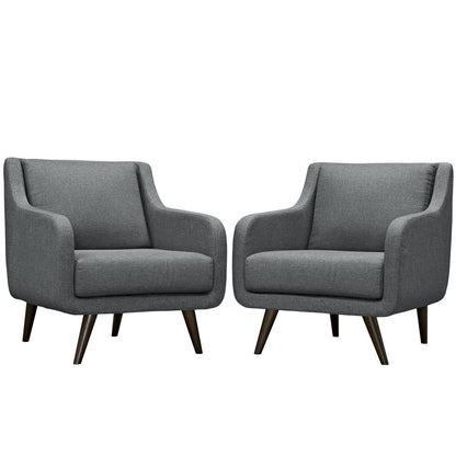 home office desk chairs | CasaFoyer Verve Collection | Mid-Century Charm Living Room Set - 2 Armchairs | Vibrant Design, Espresso Legs, Dense Foam Cushioning | Gray | casafoyer.myshopify.com