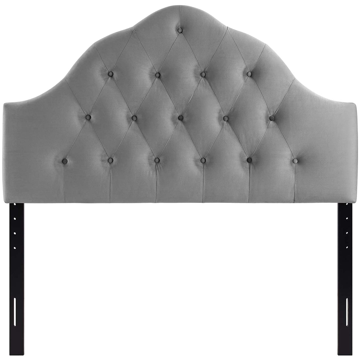headboards | CasaFoyer Sovereign Performance Velvet Full Headboard | Elegant Curves | Plush Velvet Upholstery | Adjustable Height | Perfect for Teens, Guests, Dorms | Gray | casafoyer.myshopify.com