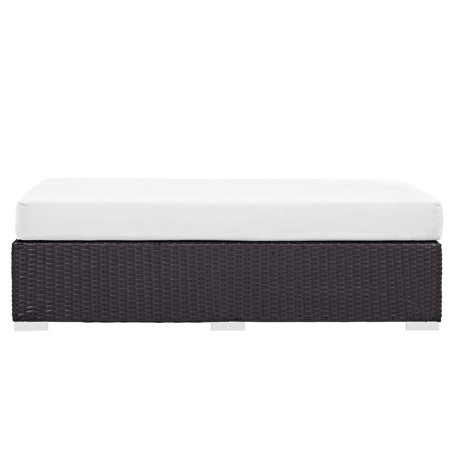 ottomans | CasaFoyer Convene Outdoor Sectional | Durable Rattan Ottoman | All-Weather Cushions | Versatile & Stylish | Espresso White | casafoyer.myshopify.com