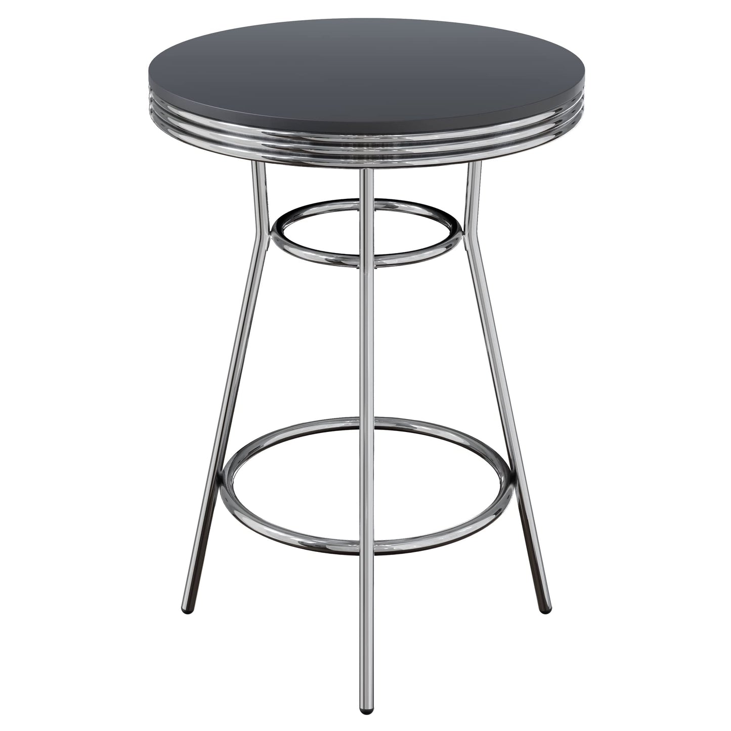 childrens table and chair sets | CasaFoyer  Wood Summit 3-Piece Pub Table Set | Sleek & Stylish | Modern & Retro Elements | Black Wood Composite Tabletop | Chrome Plated Frame | Swivel Bar Stools | Compact Design | Easy Assembly | 60-Day Replacement Window | casafoyer.myshopify.com