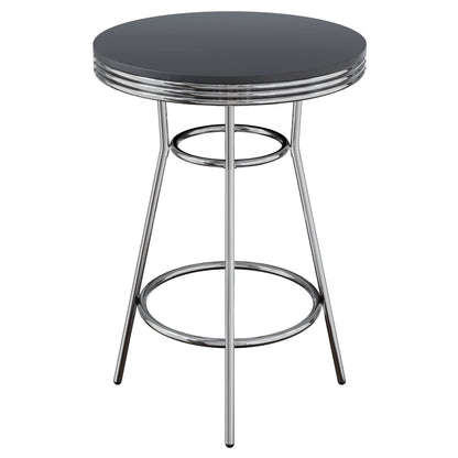 childrens table and chair sets | CasaFoyer  Wood Summit 3-Piece Pub Table Set | Sleek & Stylish | Modern & Retro Elements | Black Wood Composite Tabletop | Chrome Plated Frame | Swivel Bar Stools | Compact Design | Easy Assembly | 60-Day Replacement Window | casafoyer.myshopify.com