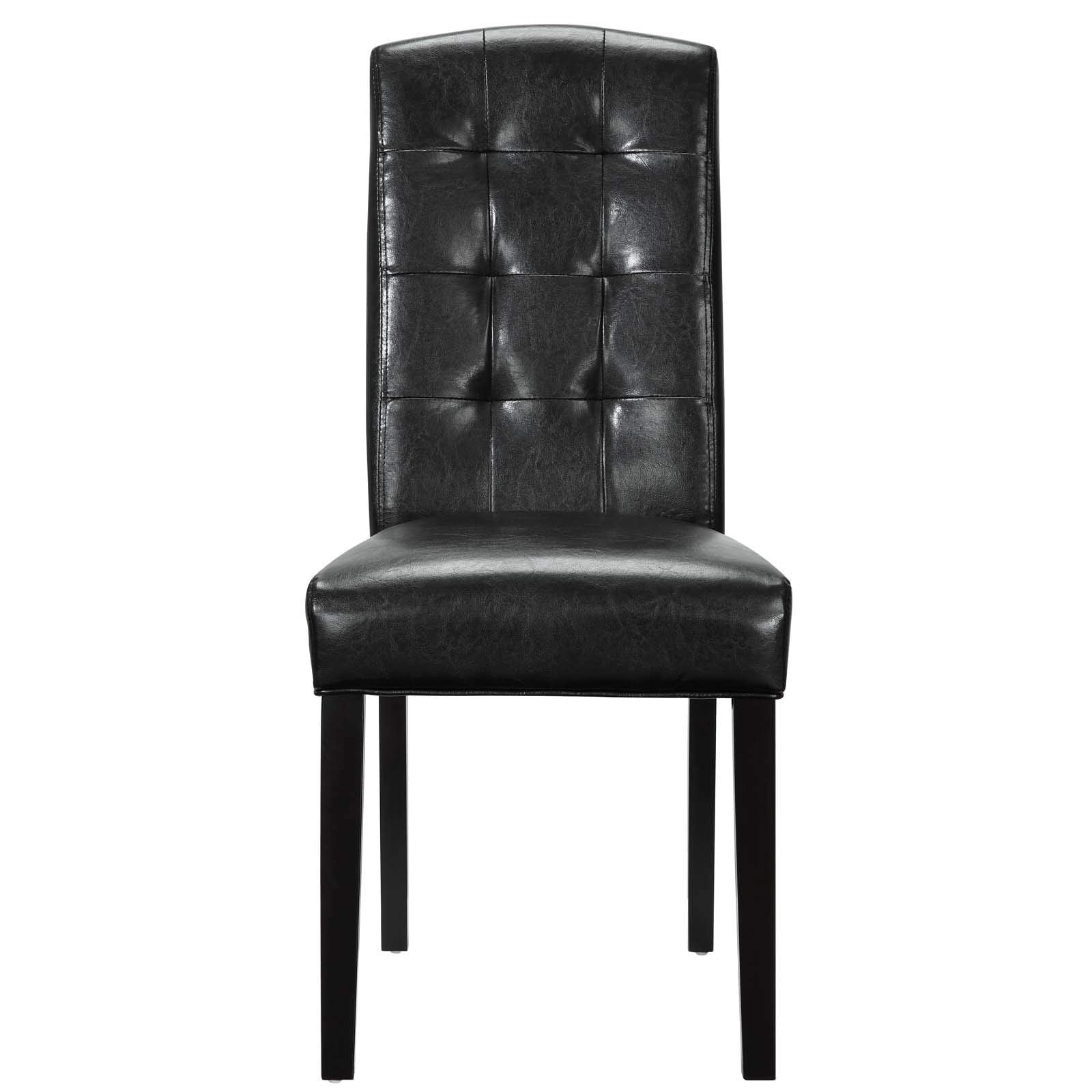 home office desk chairs | CasaFoyer Perdure Dining Chairs | Classic Sophistication with Contemporary Style | Parsons Style | Dress Up or Down | Set of 4, Black Vinyl | casafoyer.myshopify.com