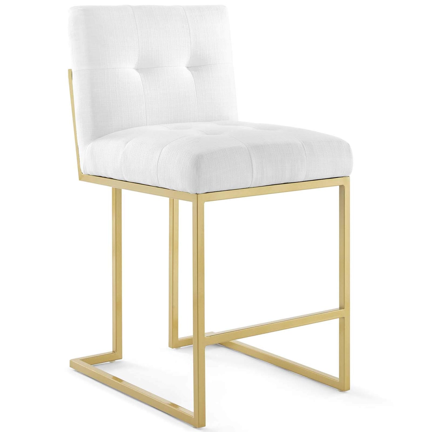 home office desk chairs | CasaFoyer Privy Counter Stool Set of 2 | Gold Stainless Steel Base | Plush Fabric Upholstery | No Assembly | Enhance Dining Aesthetics | casafoyer.myshopify.com