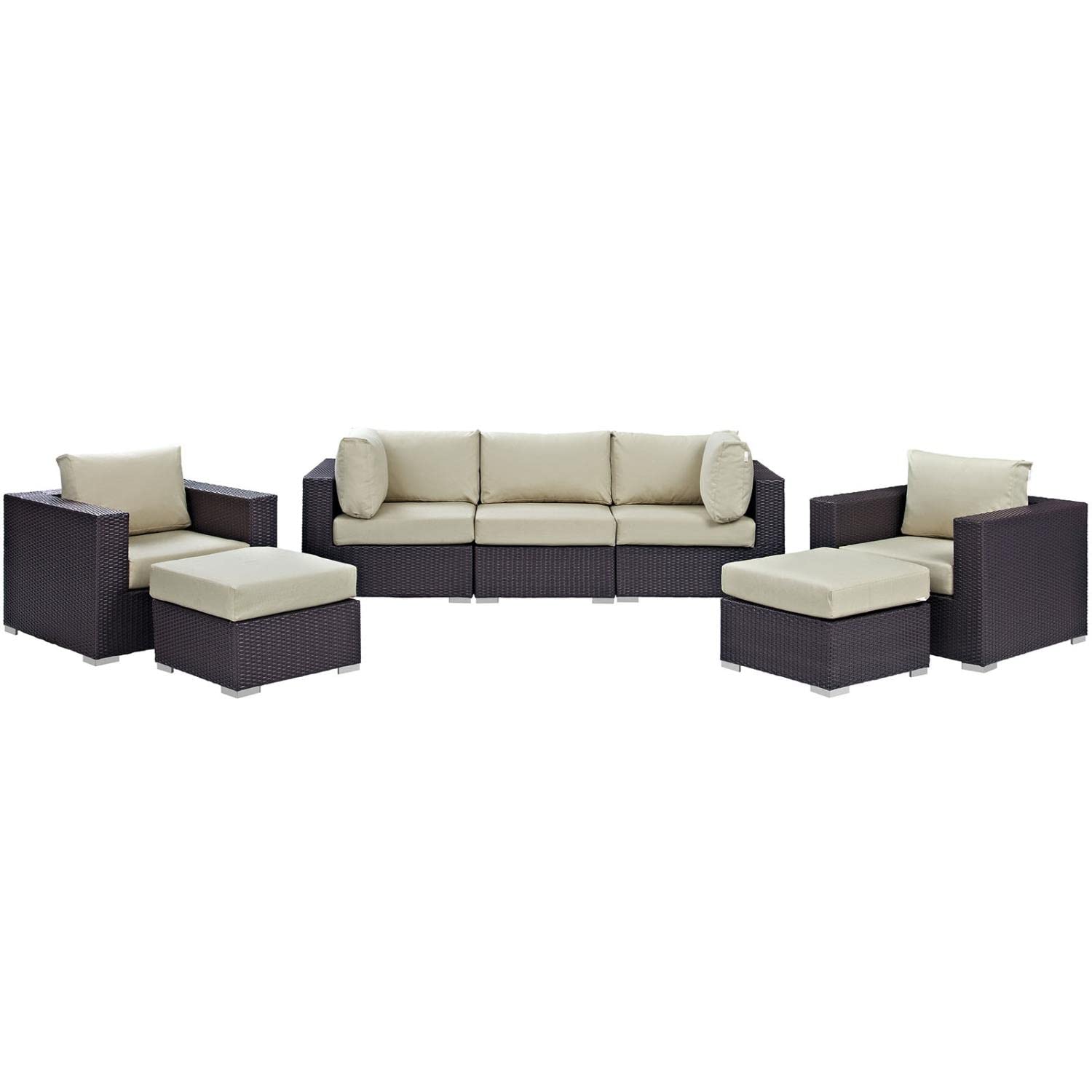 kitchen and dining room sets | CasaFoyer Convene Outdoor Sectional Set | Durable Rattan Weave | Weather-Resistant Cushions | Versatile & Stylish | 7 Piece Patio Sofa Set | casafoyer.myshopify.com