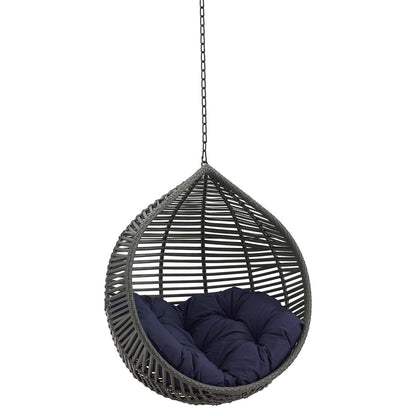 porch swings | Ergode Garner Teardrop Outdoor Patio Swing Chair | Durable PE Wicker Rattan | Adjustable Height | All-Weather Cushion | 265 lbs Weight Capacity | casafoyer.myshopify.com