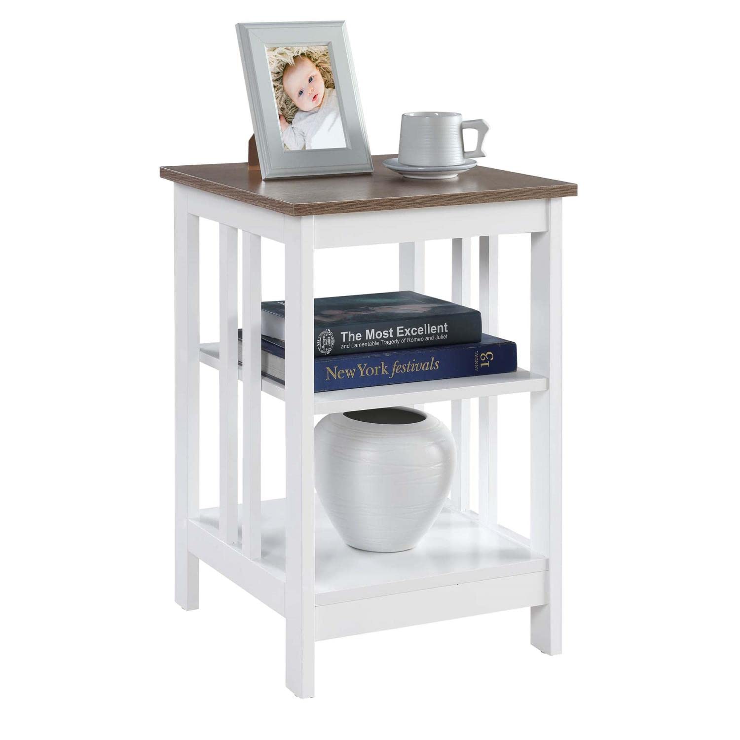 TABLE | Mission End Table with Shelves by Ergode | Sleek Surface Top | Extra Storage | Durable Construction | Perfect for Living Areas | Mission Collection | casafoyer.myshopify.com