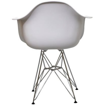 home office desk chairs | CasaFoyer Paris Wire Armchair | Molded Plastic Seat | Chromed Steel Wire Base | Comfortable & Versatile | Ideal for Living or Working Areas | Stylish & Functional Seating | casafoyer.myshopify.com