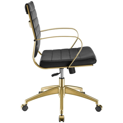 home office desk chairs | CasaFoyer Jive Executive Midback Office Chair | Ultimate Comfort | Ergonomic Lumbar Support | Modern Design | Gold Stainless Steel Base | casafoyer.myshopify.com