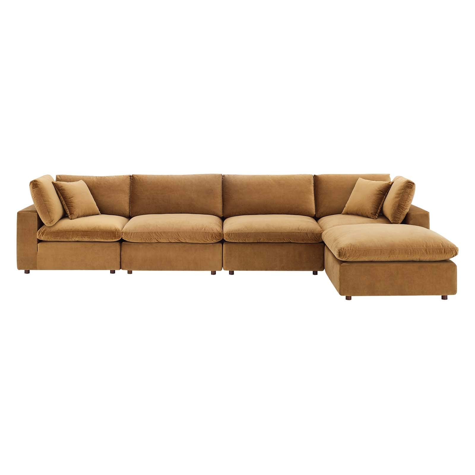 sofas | CasaFoyer Commix Sectional Sofa | Luxurious & Inviting | Stain-Resistant Velvet | Solid Wood Construction | Foam Padded Cushions | Down Feather Cushions | Includes Ottoman | Perfect for Relaxation | casafoyer.myshopify.com