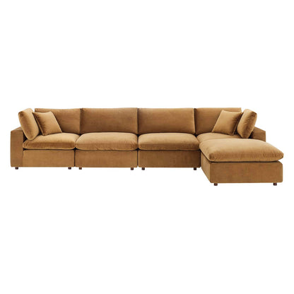sofas | CasaFoyer Commix Sectional Sofa | Luxurious & Inviting | Stain-Resistant Velvet | Solid Wood Construction | Foam Padded Cushions | Down Feather Cushions | Includes Ottoman | Perfect for Relaxation | casafoyer.myshopify.com