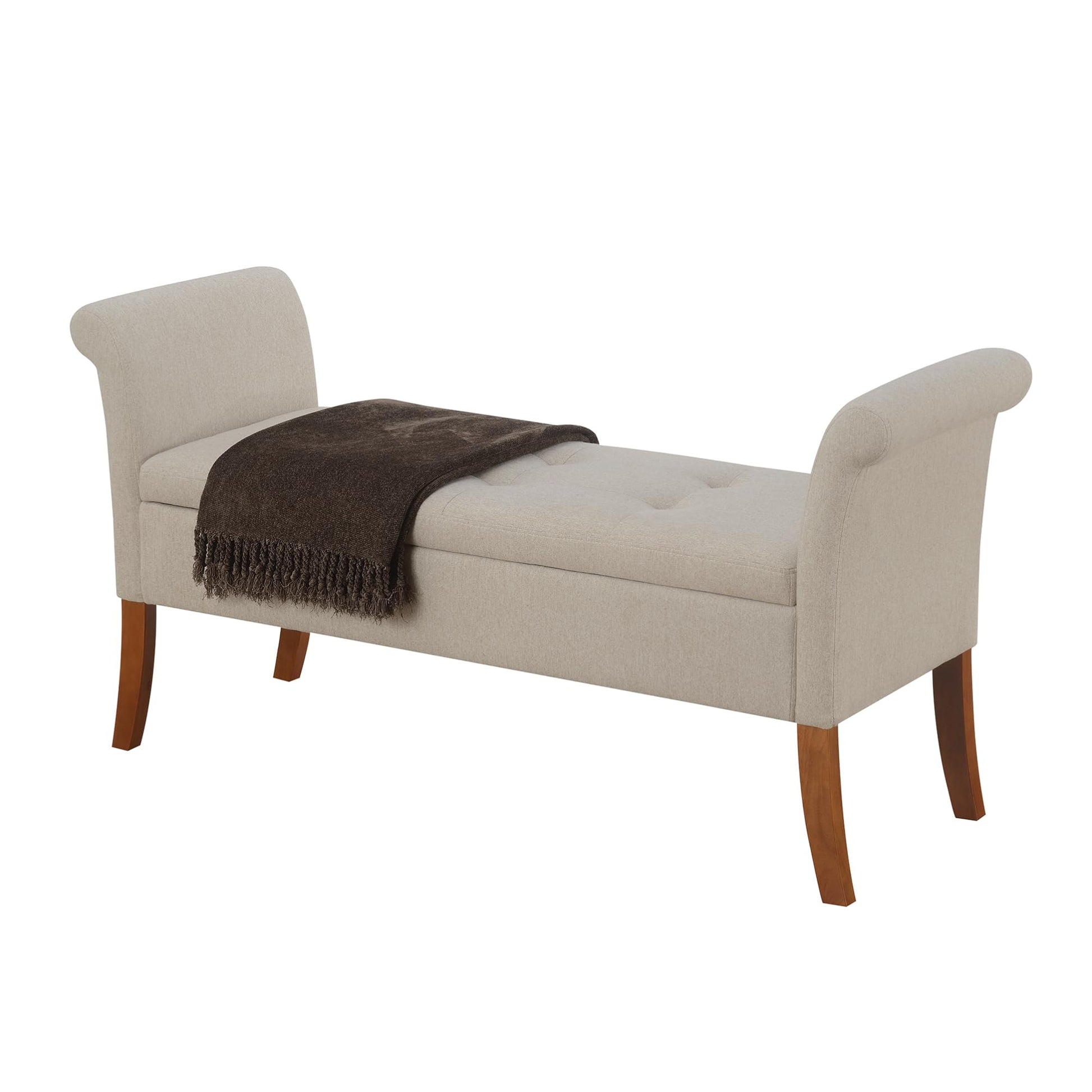 Ottoman | Designs4Comfort Garbo Storage Bench | Cozy Ottoman with Ample Storage Space | Durable Poplar Wood & Plush Fabric Upholstery | Enhance Any Room Decor | casafoyer.myshopify.com