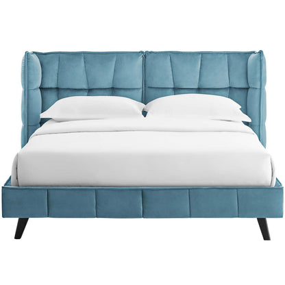 adjustable bed bases | CasaFoyer Makenna Performance Velvet Queen Platform Bed | Comfortable & Stylish | Tufted Headboard | Stain-Resistant Fabric | Wood Slat Support | 1322 lbs Weight Capacity | casafoyer.myshopify.com