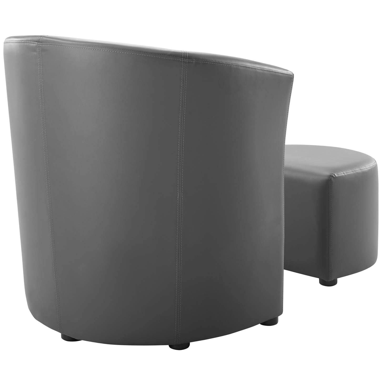 Chair | Divulge Faux Leather Armchair | Self-Storage Ottoman | Gray | Sleek & Modern Design | Dense Foam Padding | Luxurious Upholstery | Ideal for Living Room, Lounge or Reception Area | casafoyer.myshopify.com