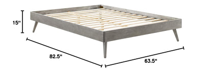 Bed | CasaFoyer Margo Queen Platform Bed | Contemporary Style | Comfortable Sleeping Experience | Retro Charm | Modern Accents | Natural Aesthetics | Trendy Design | Durable Wood Construction | No Box Spring Needed | Easy Assembly | Gray | casafoyer.myshopify.com