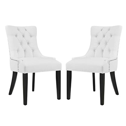 home office desk chairs | CasaFoyer Regent Dining Side Chair Set of 2 | Nostalgic Era Design | Tufted Buttons | Nailhead Trim | Vinyl Upholstery | Non-Marking Foot Caps | Tapered Wood Legs | casafoyer.myshopify.com