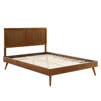 adjustable bed bases | CasaFoyer Alana Wood Full Platform Bed | Retro Charm | Durable Construction | No Box Spring Needed | Walnut Finish | casafoyer.myshopify.com
