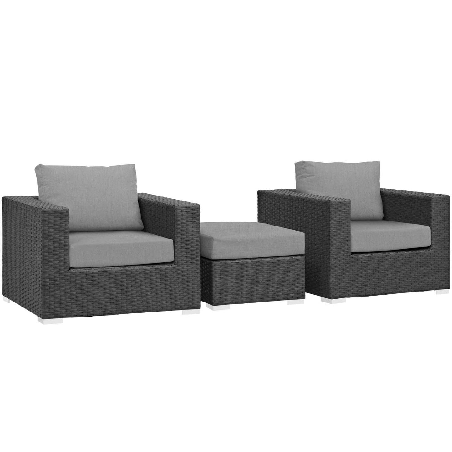 kitchen and dining room sets | CasaFoyer Sojourn Outdoor Patio Furniture Set | Ottoman & Armchairs | Sunbrella Cushions | UV Protection | Powder-Coated Aluminum Frame | casafoyer.myshopify.com