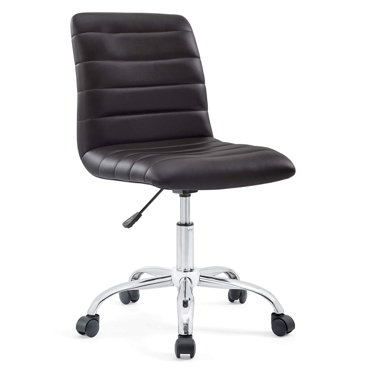 Chair | Ripple Armless Office Chair | Chrome Frame | Full Height Adjustability | 360 Swivel | Vinyl Upholstery | Ideal for Conference Rooms & Workstations | casafoyer.myshopify.com