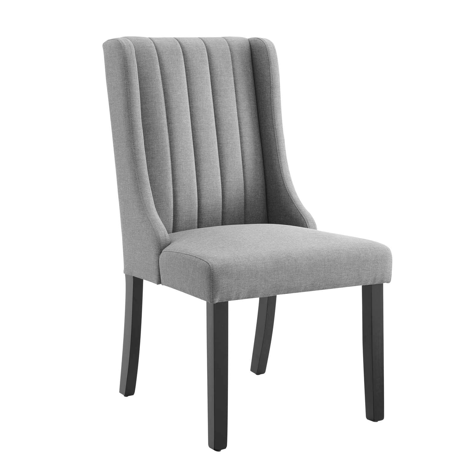 home office desk chairs | CasaFoyer Renew Fabric Dining Chairs - Set of 2 | Elegant & Glamorous | Soft Upholstery & Channel Tufting | Durable Construction | Comfortable Seating | Black Legs | Tufted Accent Chairs | casafoyer.myshopify.com