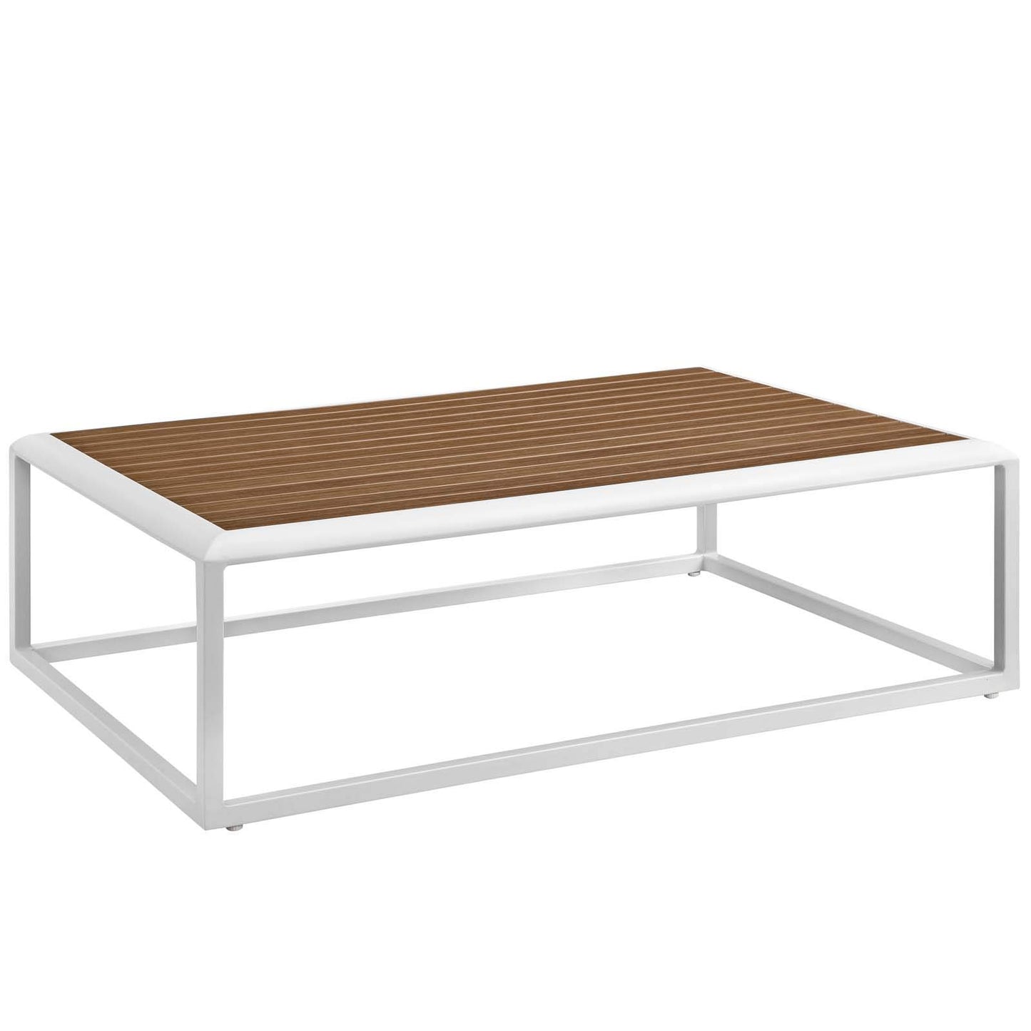coffee tables | Ergode Stance Outdoor Collection | Modern Aluminum Coffee Table - White Natural | Versatile & Durable Design | Perfect for Outdoor Gatherings | casafoyer.myshopify.com