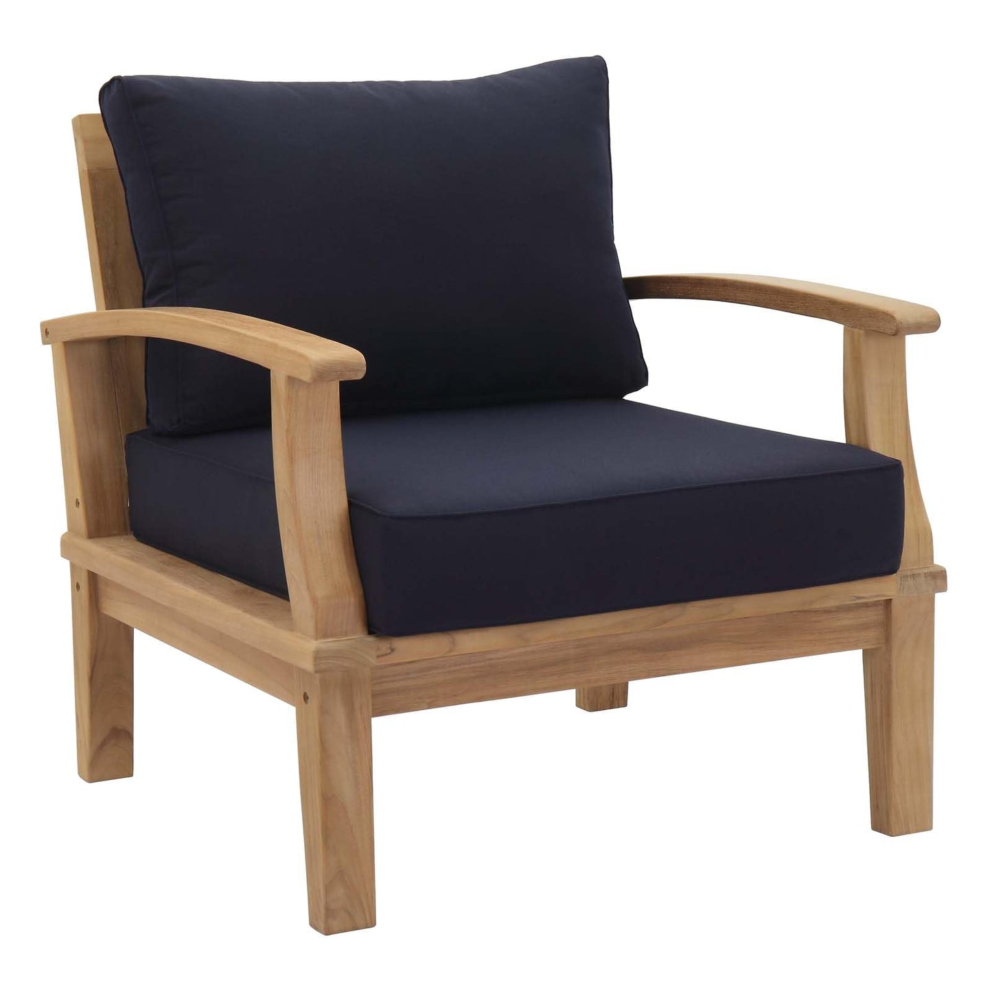 Chair | Marina Teak Wood Outdoor Patio Arm Chair | Luxury Design | Durable Teak Construction | All-Weather Cushions | Easy Maintenance | casafoyer.myshopify.com