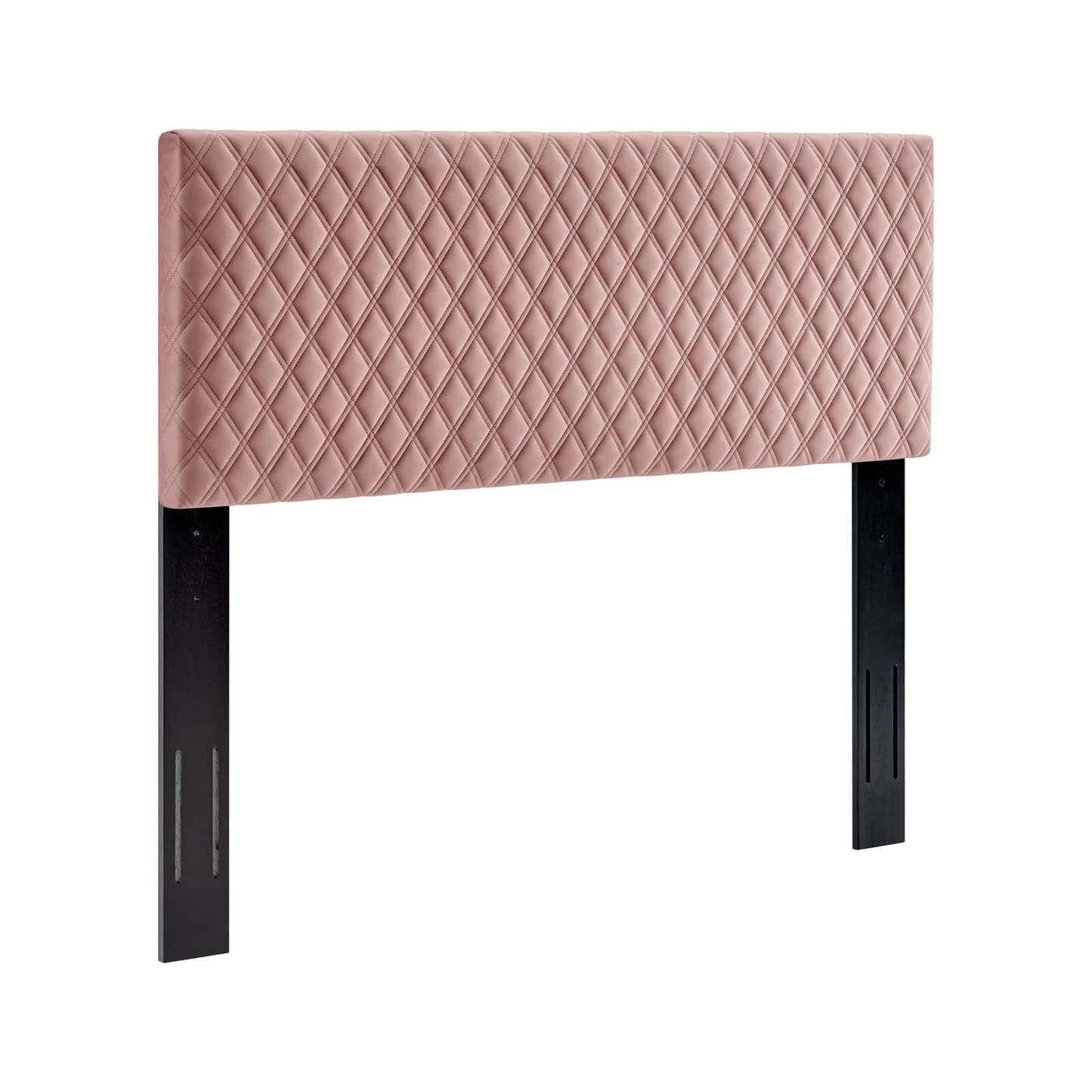 Bed | CasaFoyer Angela Tufted Diamond Lattice Performance Velvet King Headboard | Stain-Resistant Upholstery | Adjustable Height | Dusty Rose | casafoyer.myshopify.com