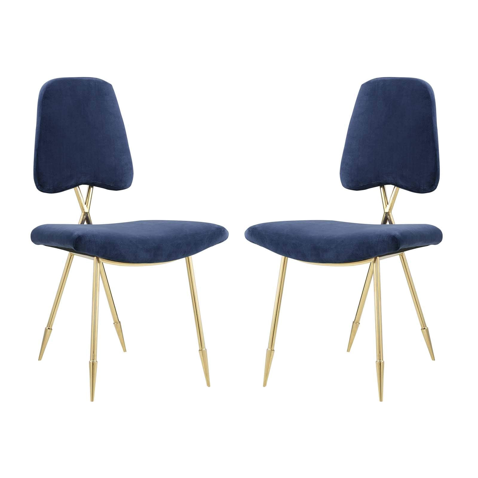home office desk chairs | CasaFoyer Ponder Dining Side Chair Set of 2 | Comfortable High-Density Foam Seat | Velvet Upholstery | Gold Stainless Steel Frame | Modern & Elegant | casafoyer.myshopify.com