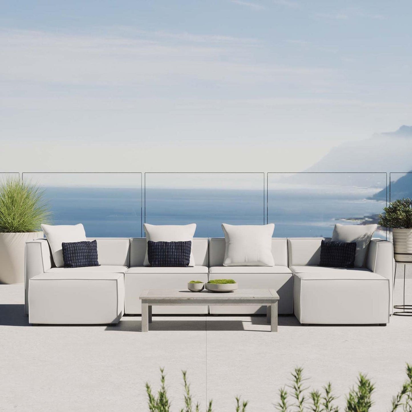 executive chairs | CasaFoyer Outdoor Patio Saybrook Upholstered 6-Piece Sectional Sofa | Comfortable & Stylish | All-Weather & UV-Resistant | French Piping | Aluminum Frame | 300 lbs Weight Capacity | casafoyer.myshopify.com