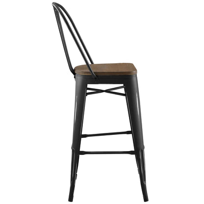barstools | CasaFoyer Promenade Side Bamboo & Metal Bar Stool | Vintage Steel Finish | Industrial Modern Flair | Dynamic & Vibrant Dining Space | 1 Stool Included | casafoyer.myshopify.com