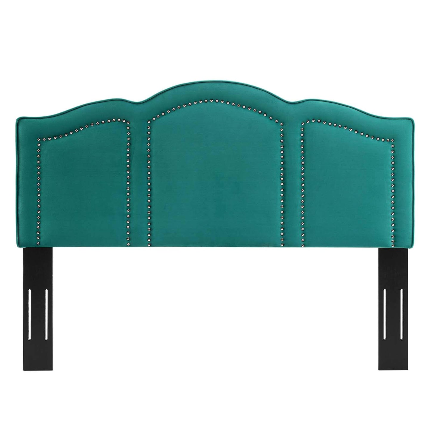 headboards | CasaFoyer Cecilia Performance Velvet Full/Queen Headboard | Elegant Deco Style | Nailhead Trim | Adjustable Height | Soft & Stain-Resistant Upholstery | casafoyer.myshopify.com