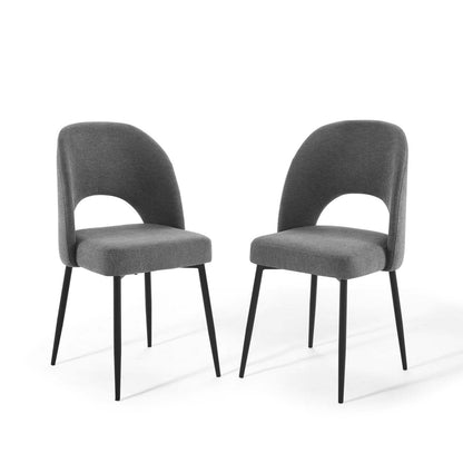 Dining Table | Rouse Upholstered Fabric Dining Side Chair | Set of 2 | Stylish & Comfortable | Densely Padded Foam | Soft Fabric Upholstery | Durable Bentwood | Matte Black Stainless Steel Legs | Weight Capacity 331 lbs | casafoyer.myshopify.com