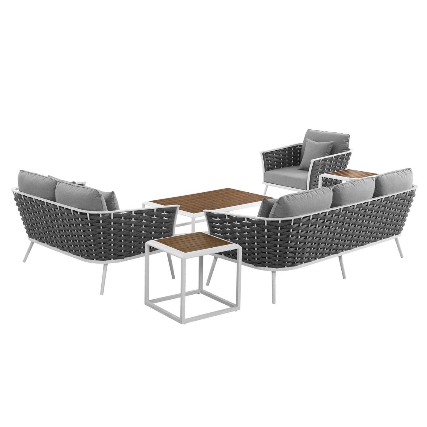 kitchen and dining room sets | CasaFoyer Stance Outdoor Collection | Modern Design | Aluminum Frame | Waterproof Cushions | 6-Piece Set | casafoyer.myshopify.com
