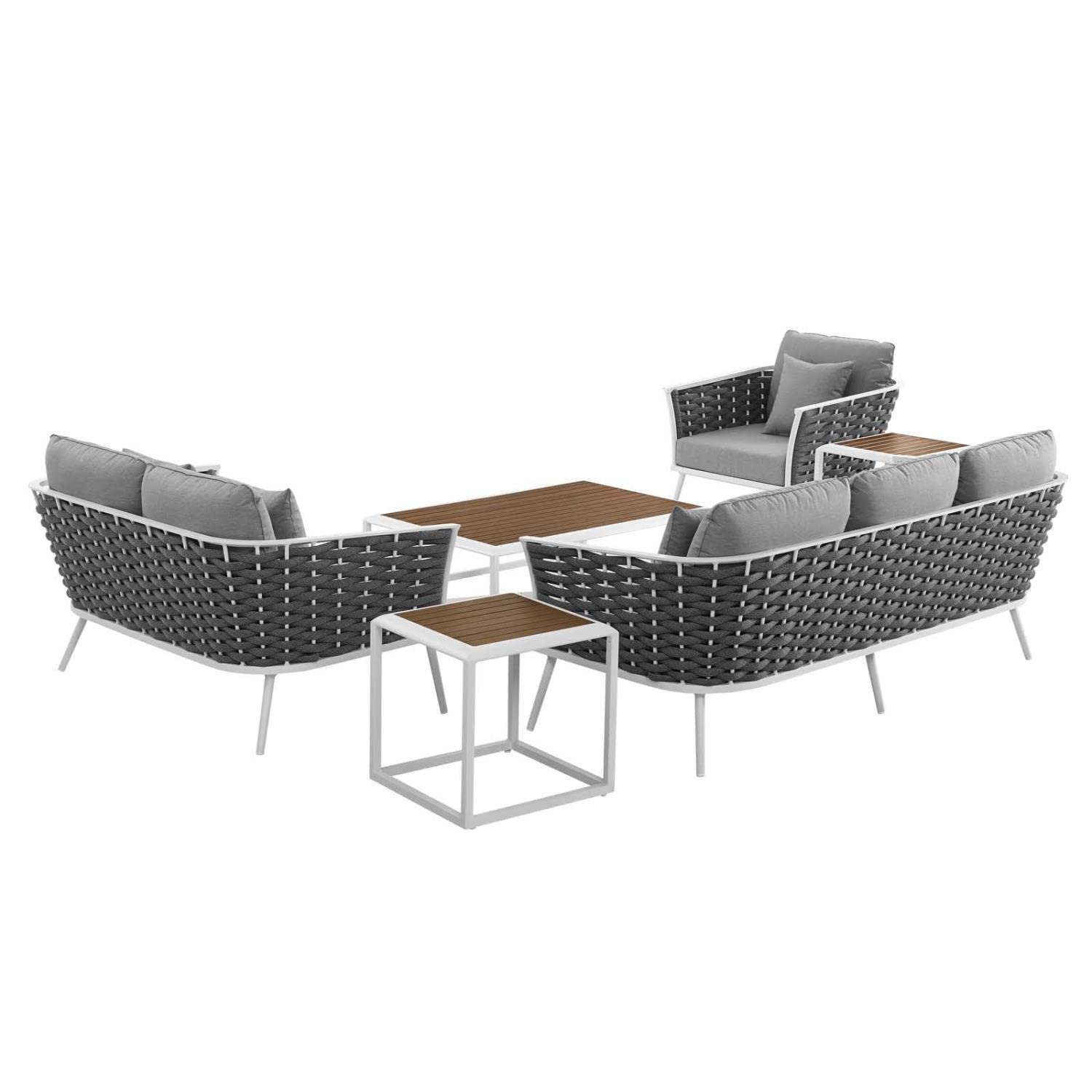 kitchen and dining room sets | CasaFoyer Stance Outdoor Collection | Modern Design | Aluminum Frame | Waterproof Cushions | 6-Piece Set | casafoyer.myshopify.com